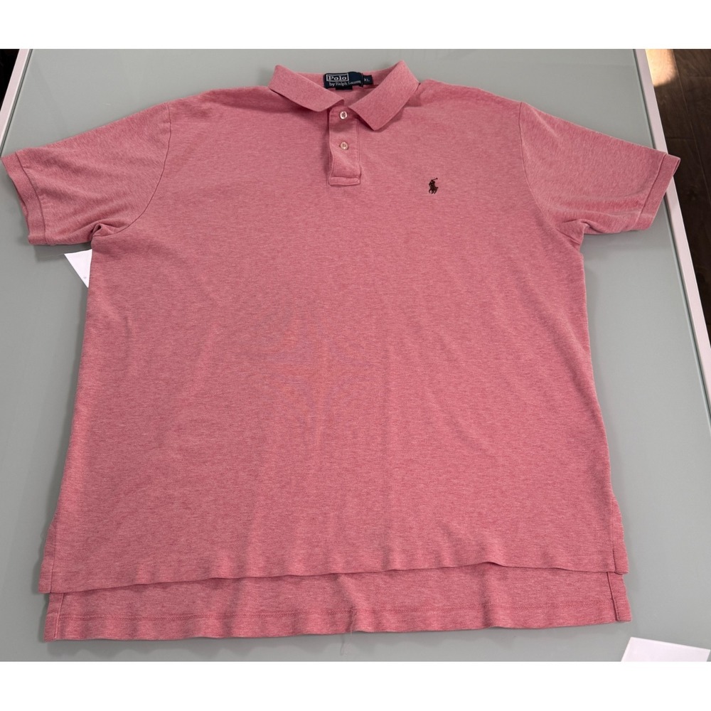 Polo Ralph Lauren Polo Shirt Men's XL Heathered Pink Short Sleeve Preppy DadCore